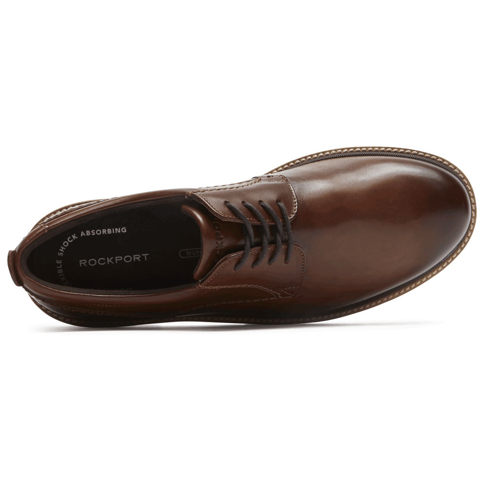 Rockport Mens Marshall Plain Toe - Oxfords Dark Brown - DUT035912